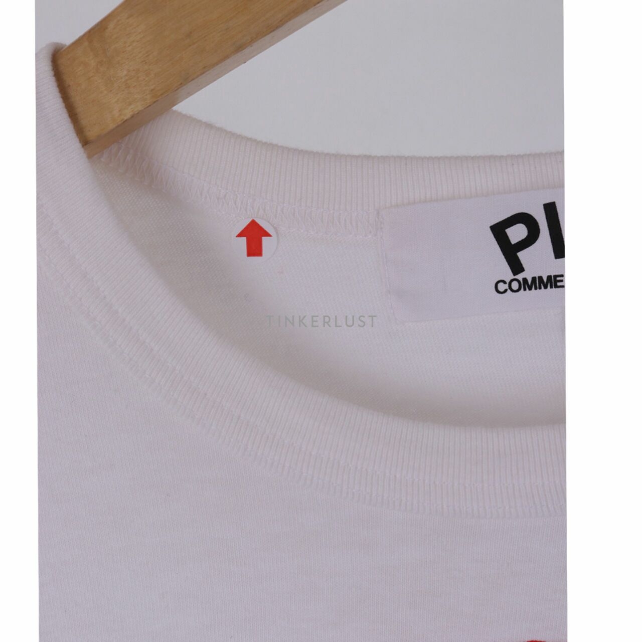Play Comme des Garcons Inverse Red and Camouflage White T-shirt