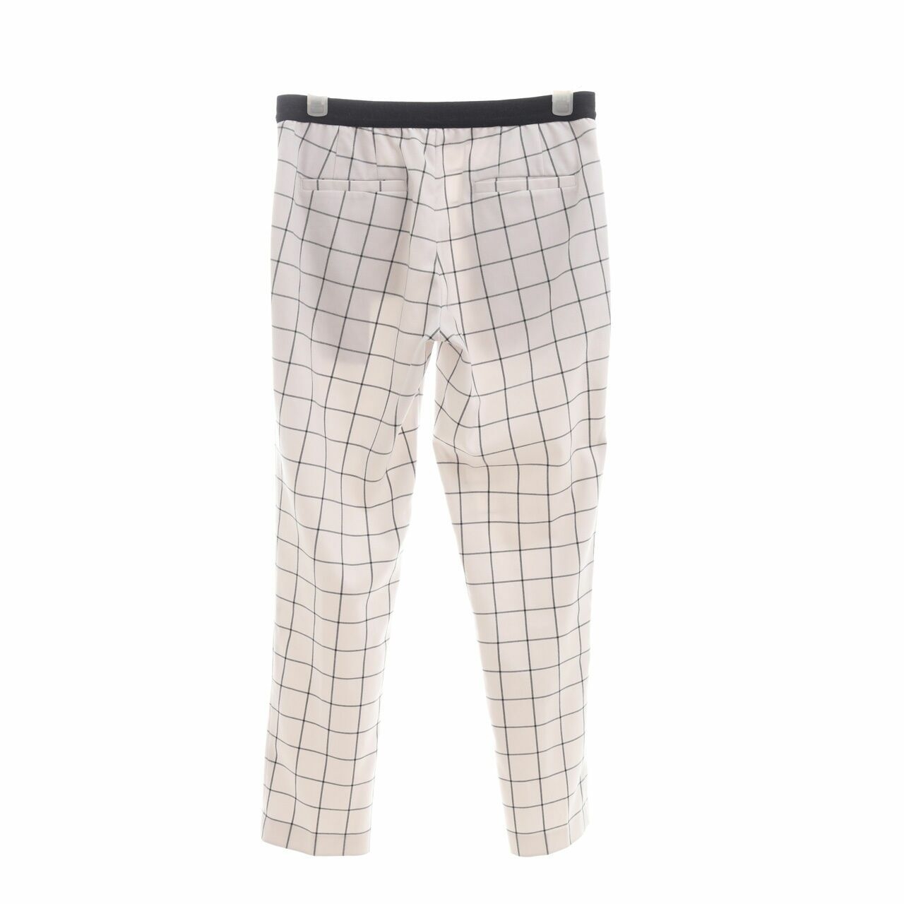 UNIQLO White & Grey Plaid Long Pants
