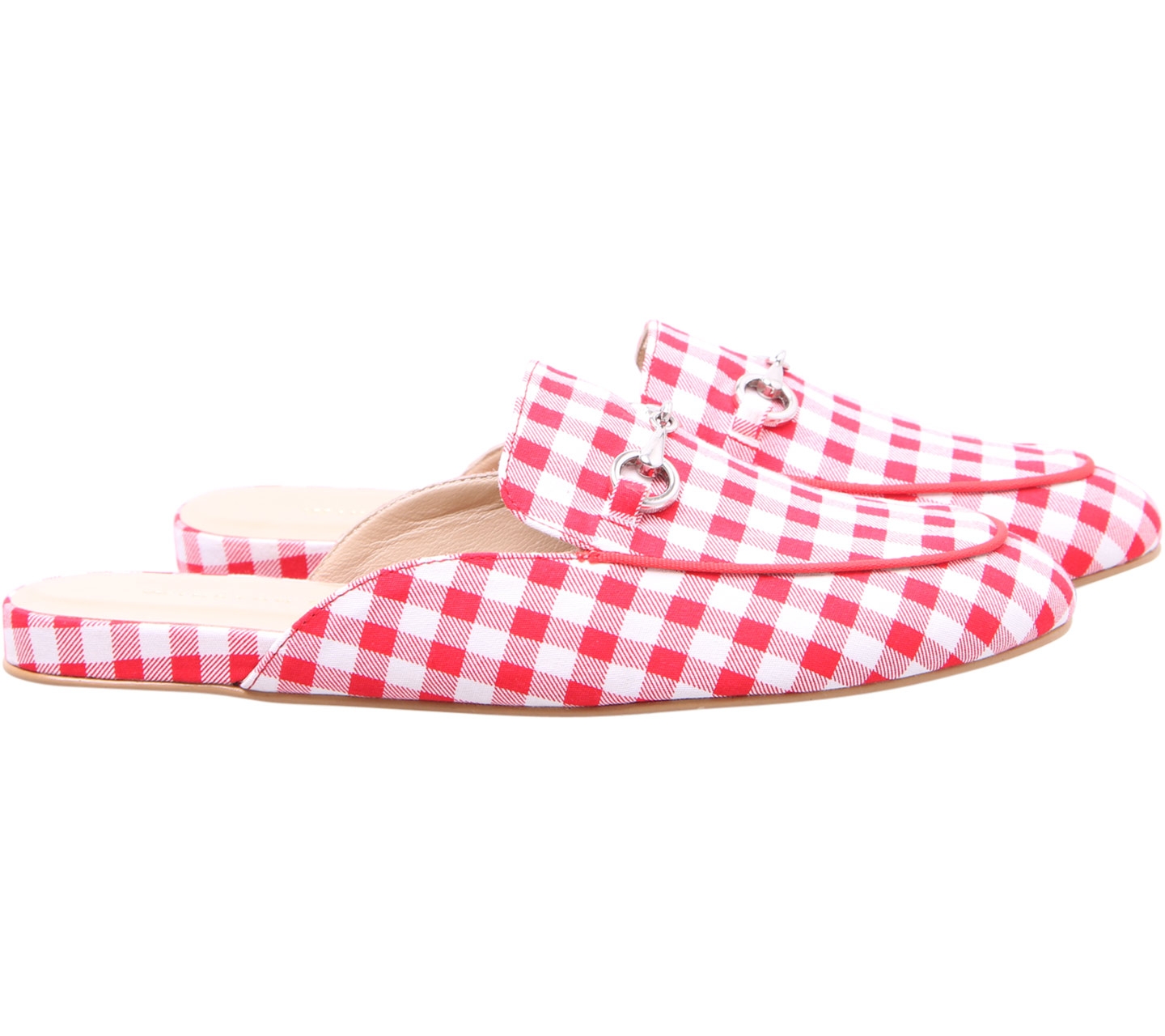Winston Smith Red & White Plaid Mules Sandals