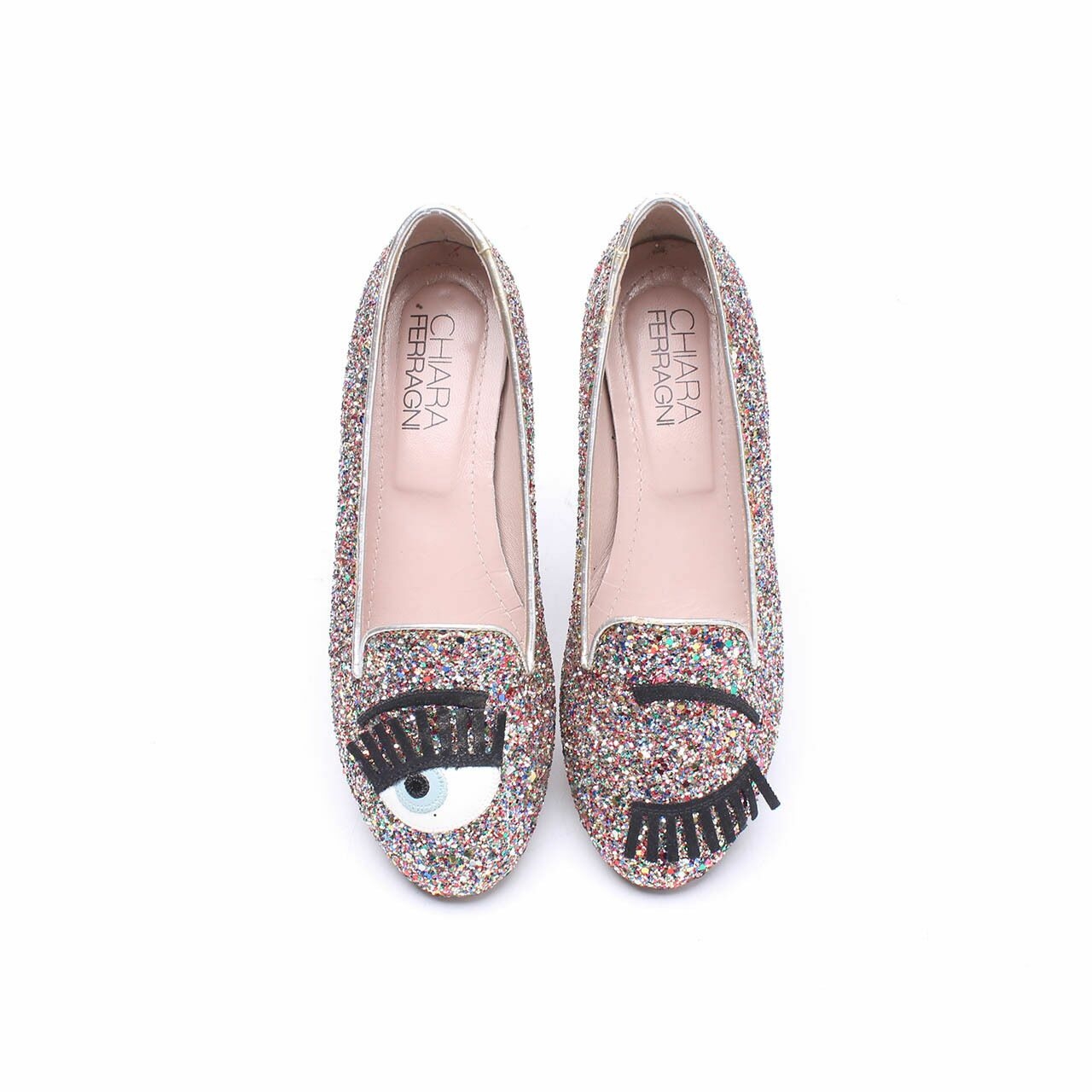 Chiara Ferragni Multi Glitter Flats Shoes 