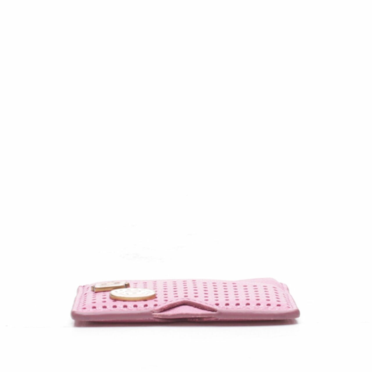 Fossil  Pink Perforated Card Case Wallet 