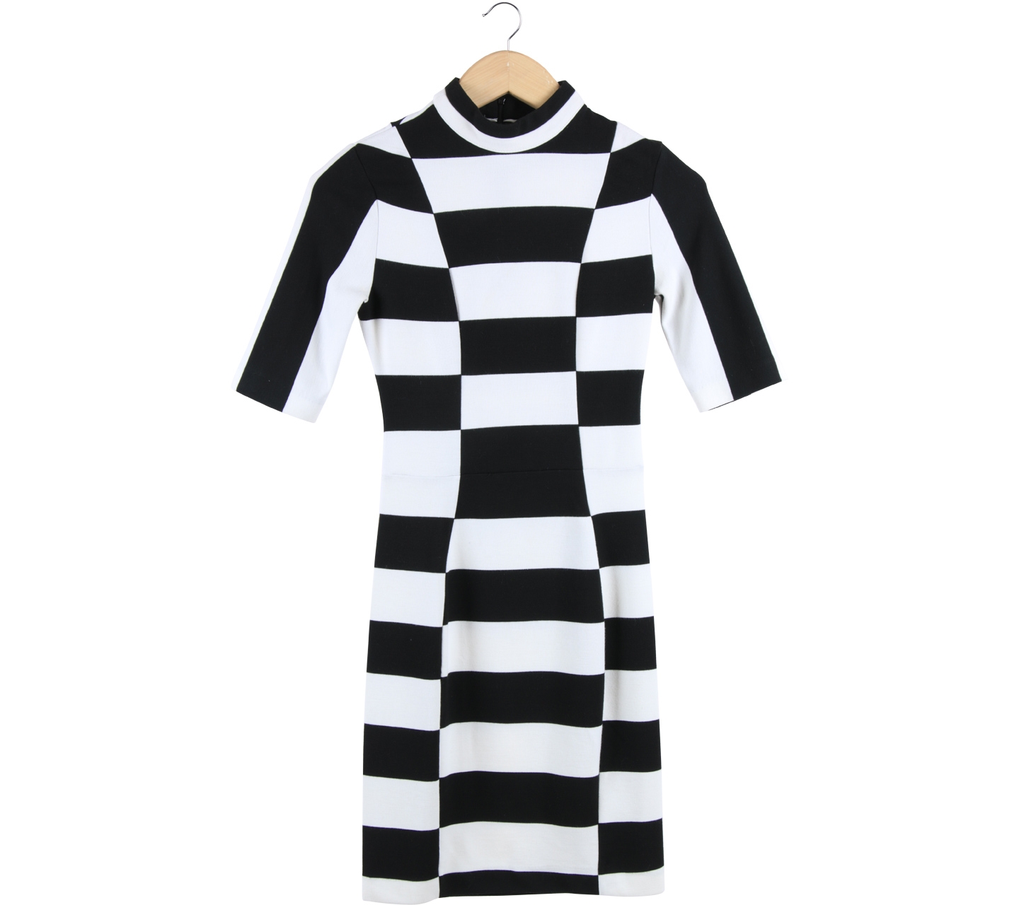 H&M Black And White Striped Mini Dress