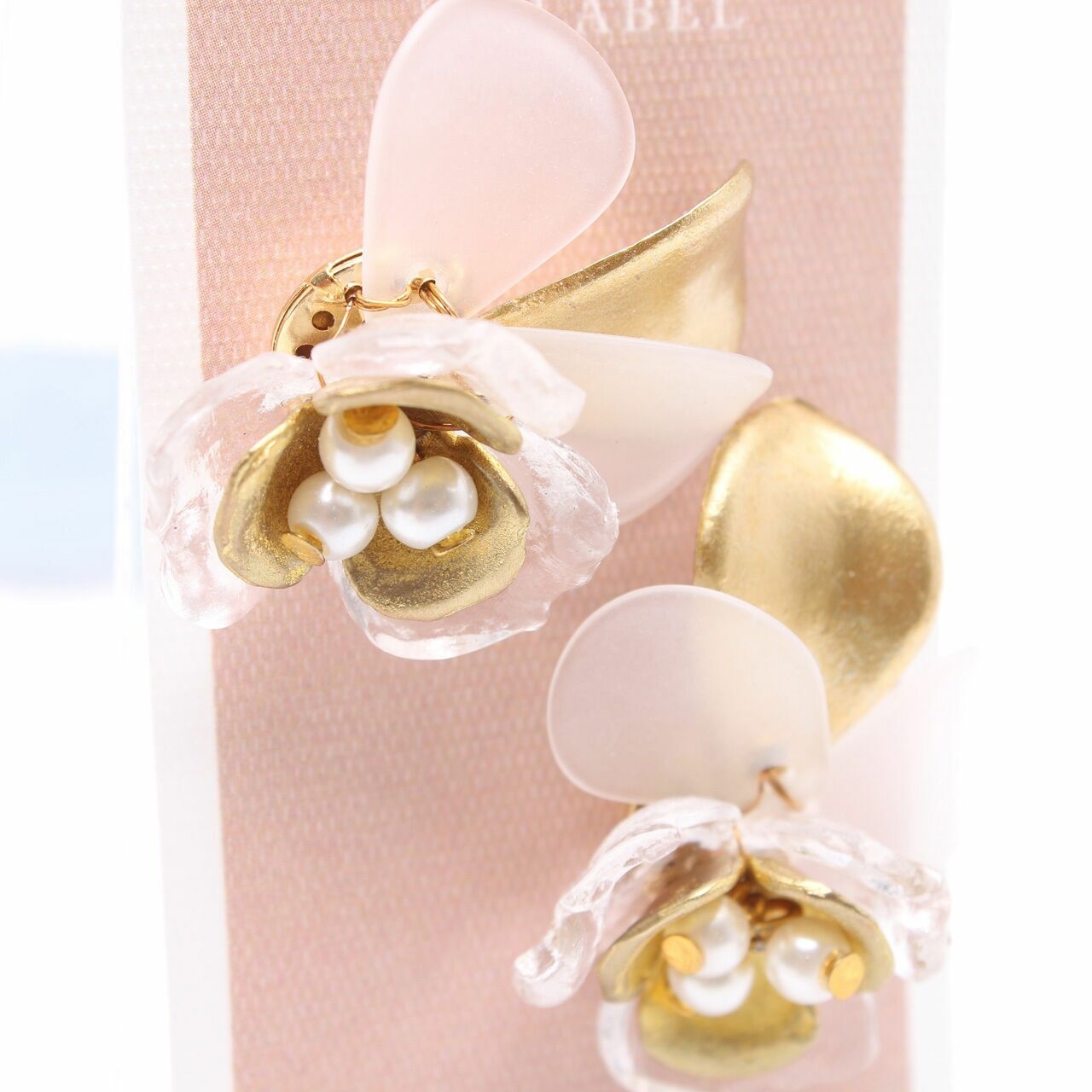 Tea Label Gold & Clear Earrings Jewellery