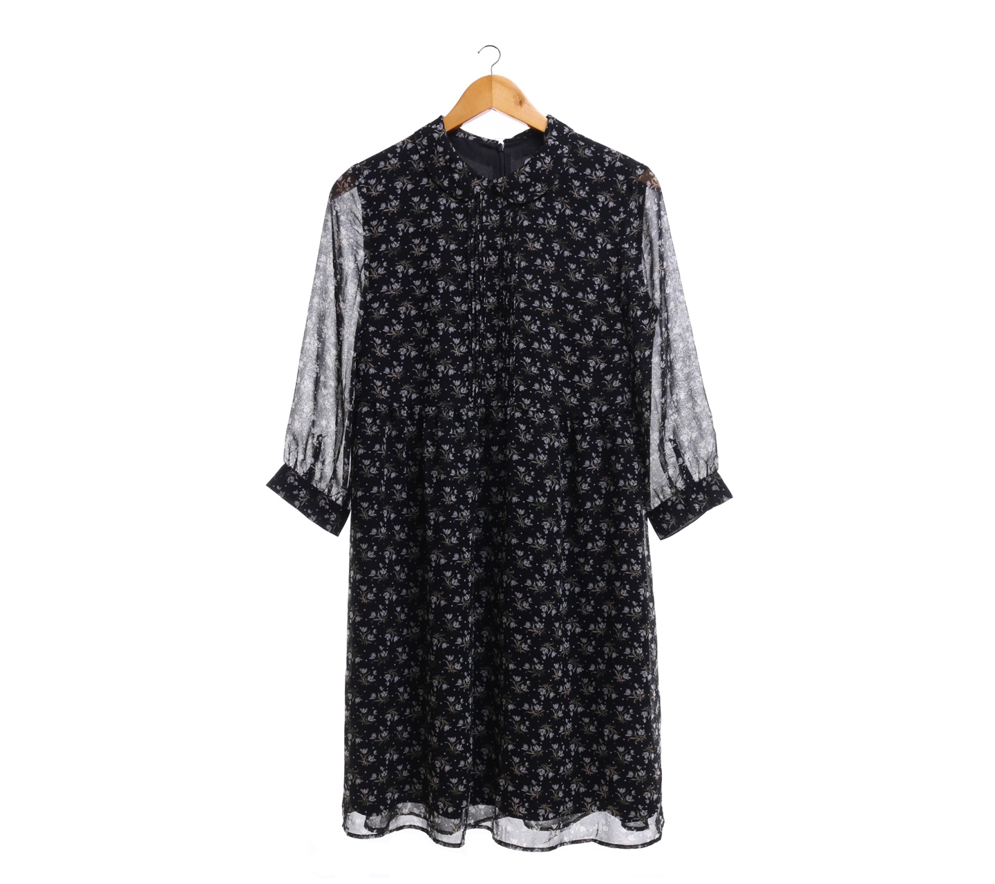 Uniqlo Black Floral Midi Dress