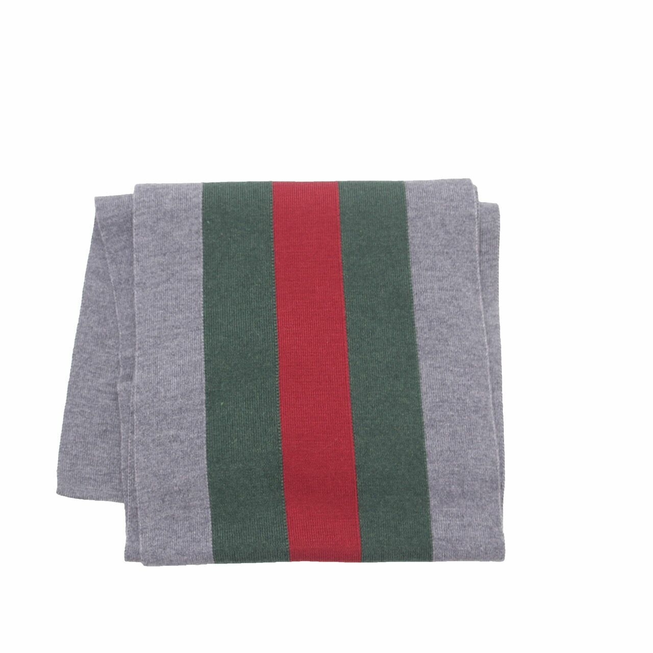 Gucci Grey/Green/Red Stripes Shawl