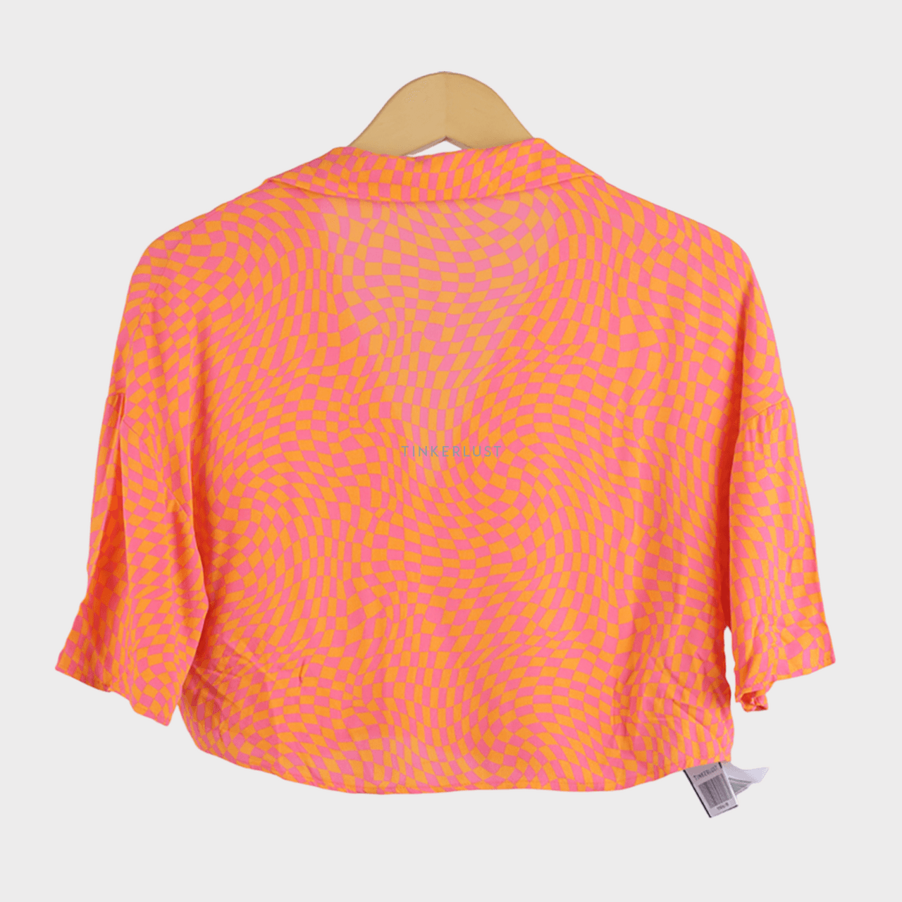 Pull & Bear Orange & Pink Cropped Shirt