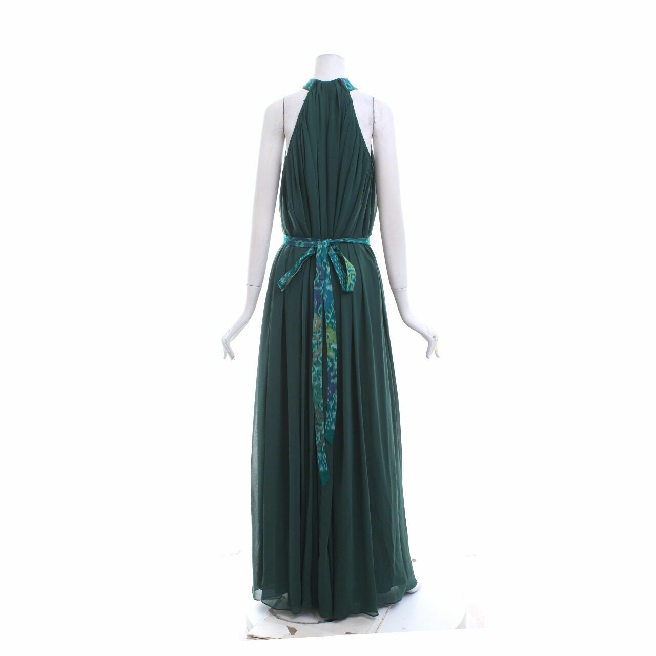 Ikat Indonesia Dark Green Long Dress