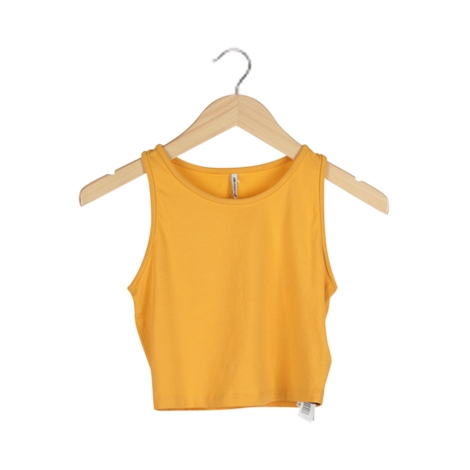 Yellow Cropped Sleeveless Top