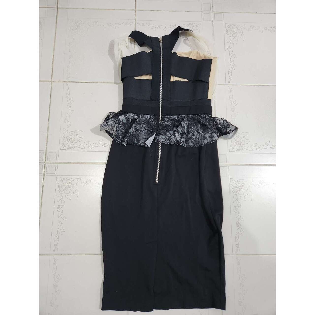 Ciel Black & Cream Midi Dress