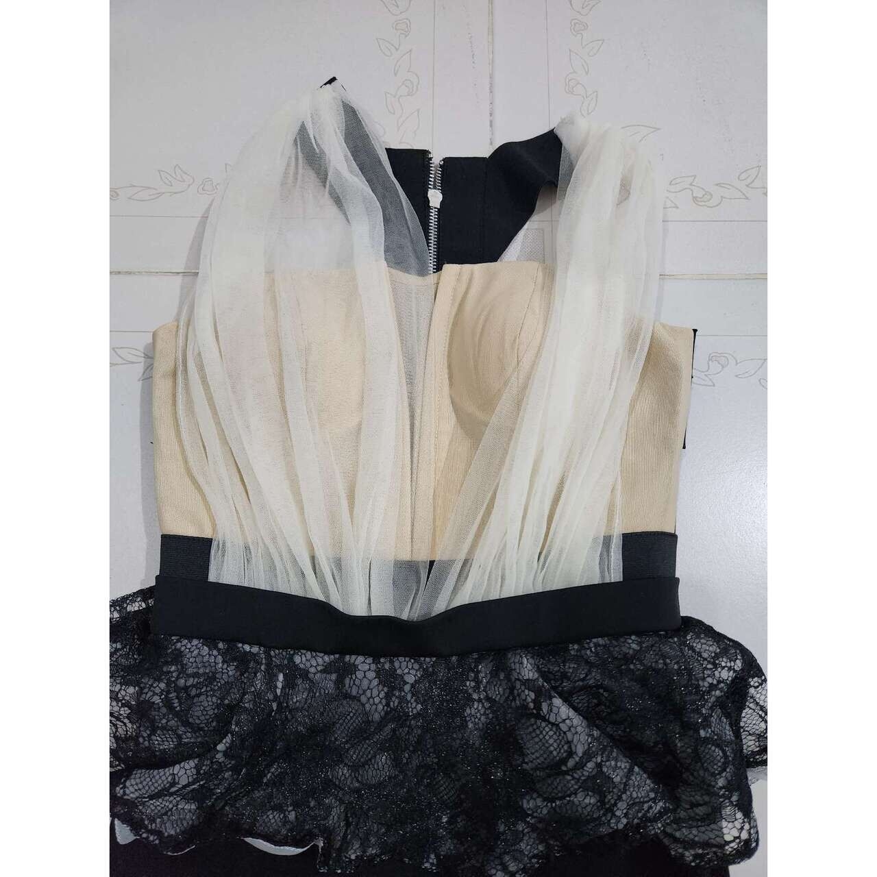 Ciel Black & Cream Midi Dress