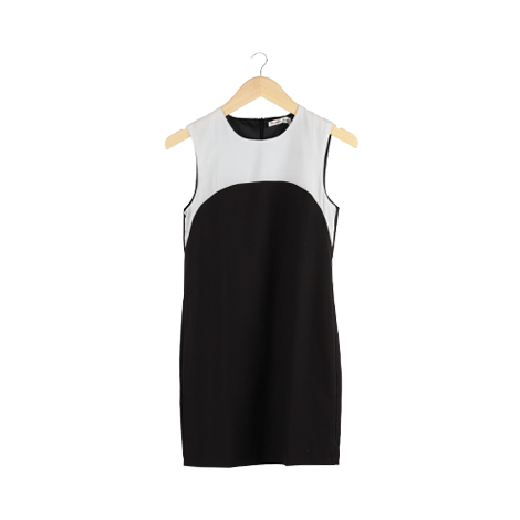 Black and White Sleeveless Mini Dress