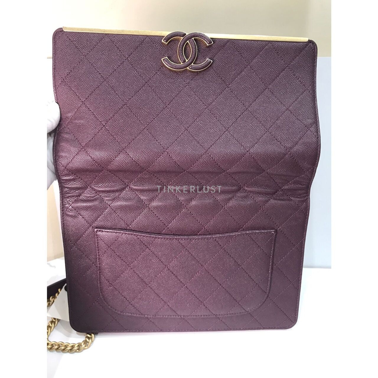 Chanel Lady Coco Flap Quilted Caviar Suede #26 GHW Shoulder Bag