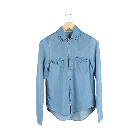 Blue Denim Studded Shirt (Return to vendor)
