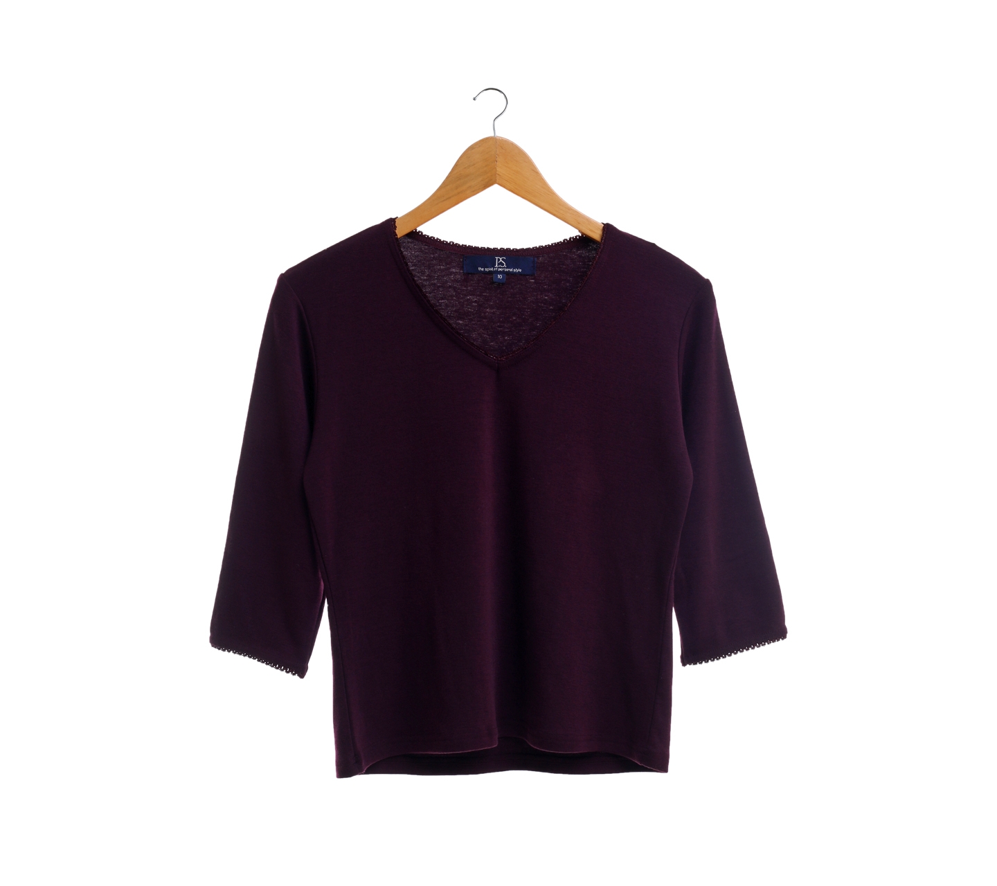 P.S. The Spirit Of Personal Style Dark Purple V-Neck Blouse