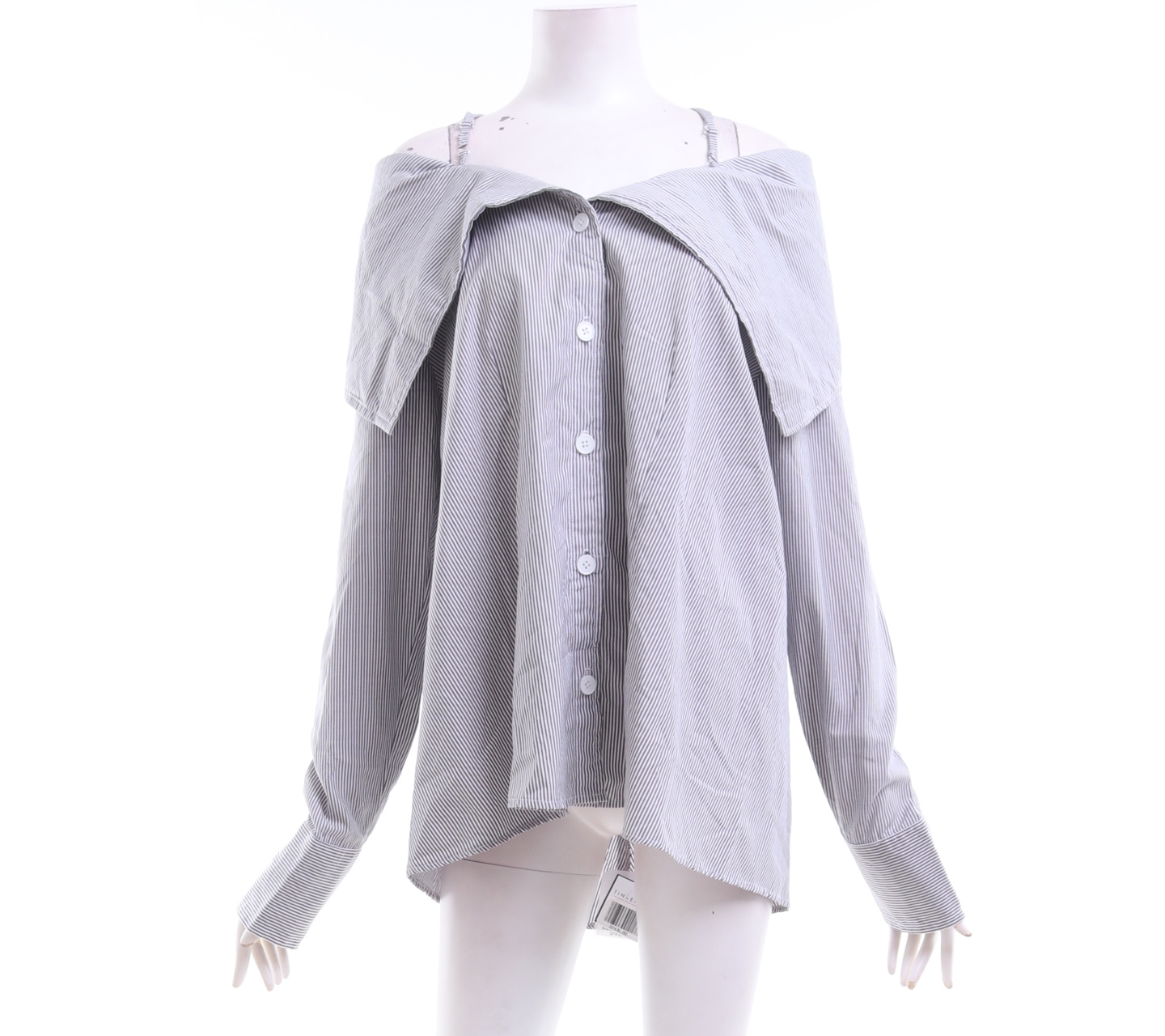 Apparelluxe Olive And White Striped Blouse