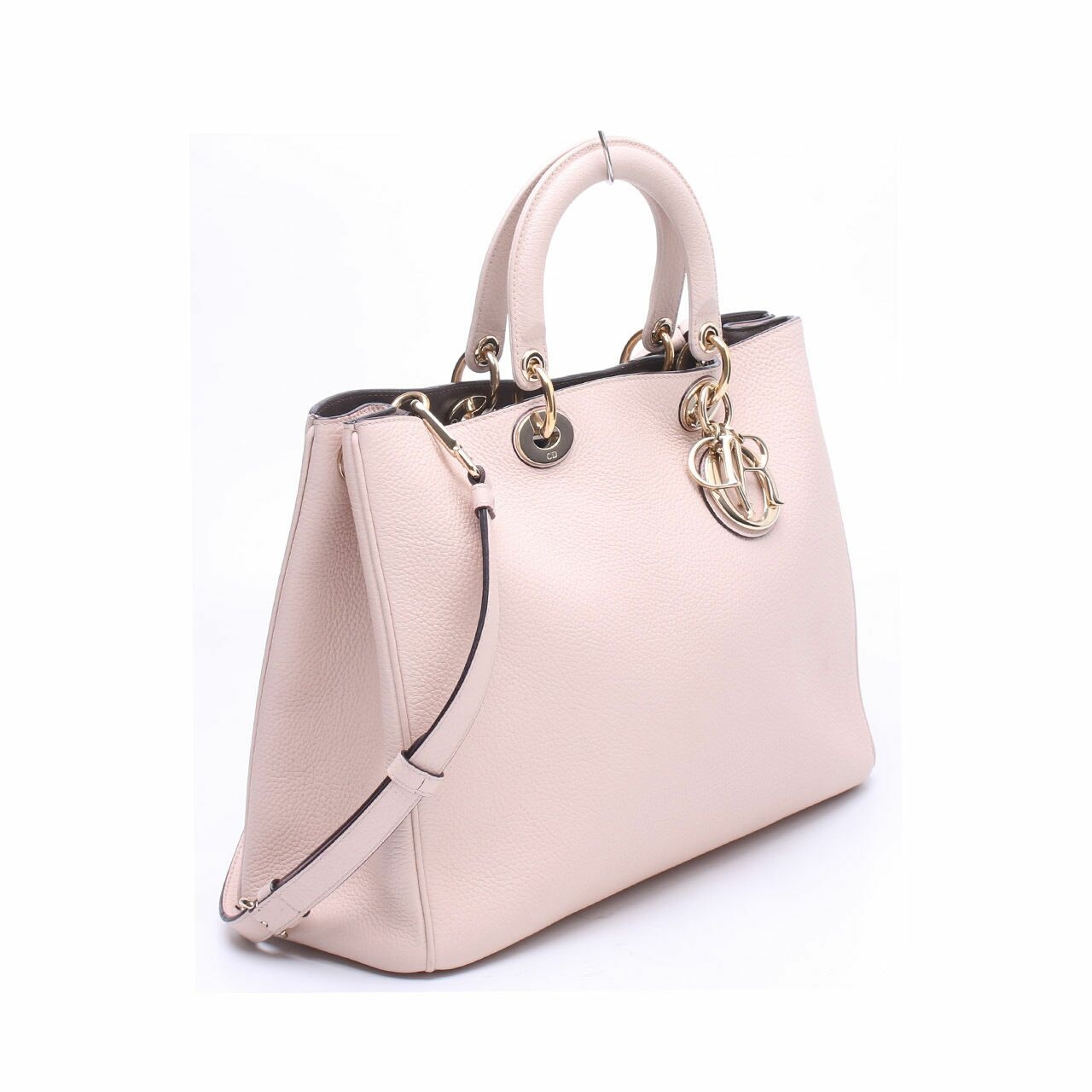 Christian Dior Smooth Calfskin Medium Diorissimo Tote Pink Handbag
