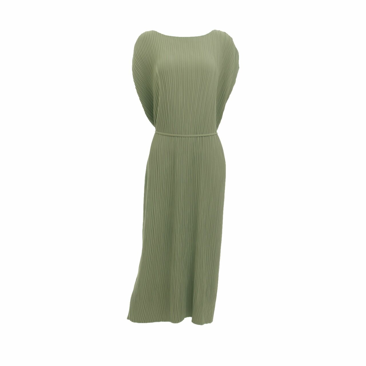 Our Second Nature Green Pleats Midi Dress
