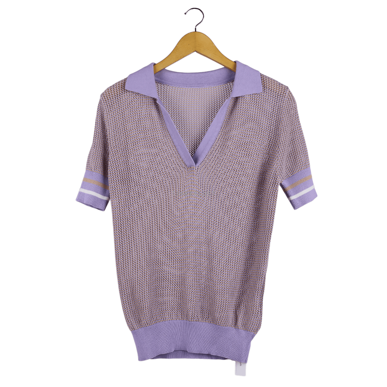 Sissae Lilac & Nude Knit Blouse