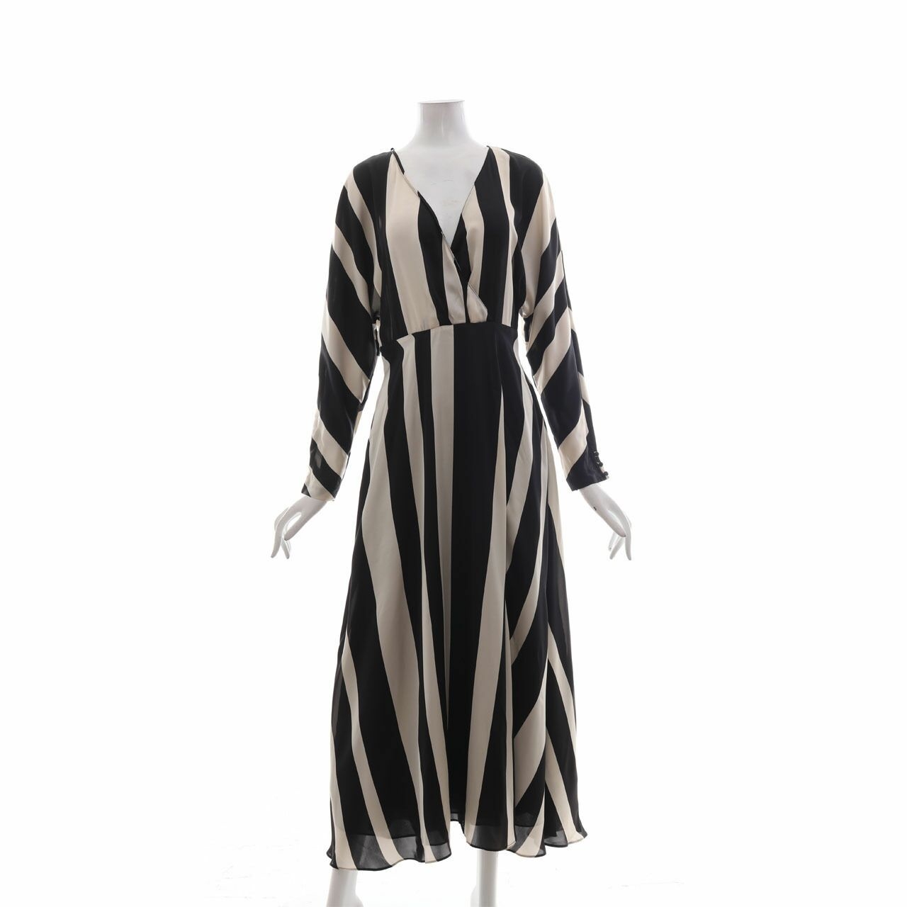 Zara Brown & Black Striped Long Dress