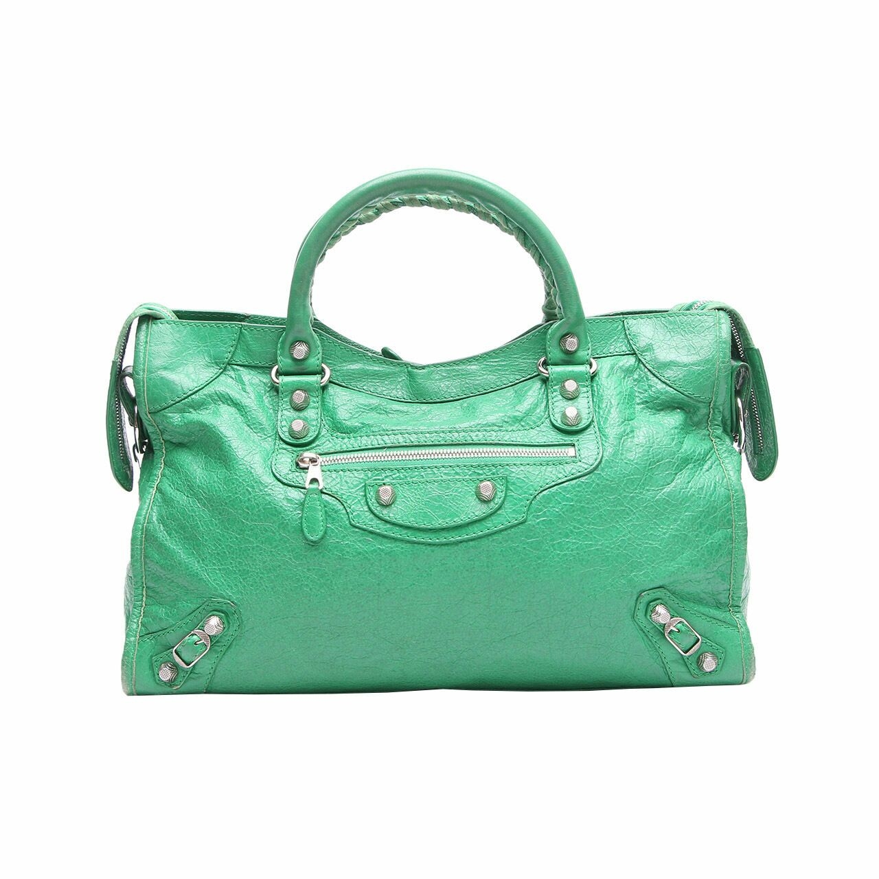 Balenciaga Classic City Green Satchel Bag