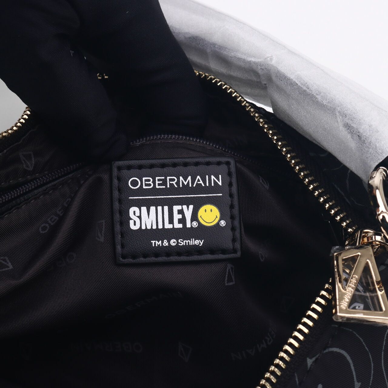 Obermain Smiley Black Shoulder Bag