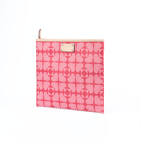 Kate Spade Pink Adrianne Pebbled Ace of Spades Clutch