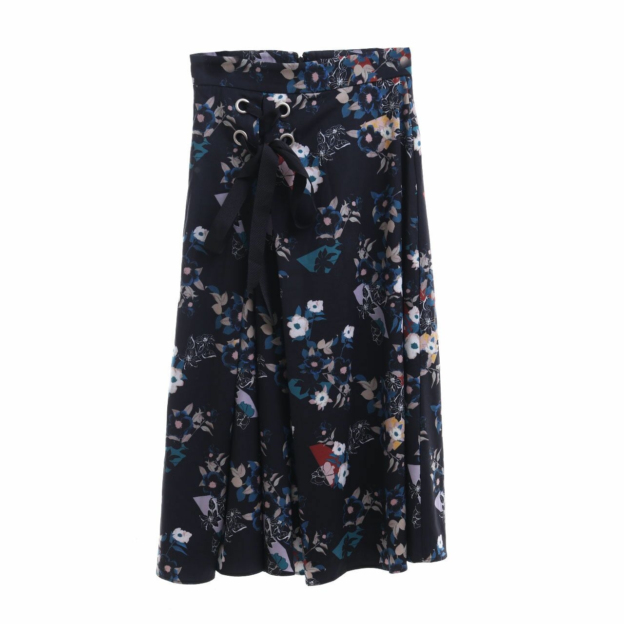 Lily Black Floral Midi Skirt