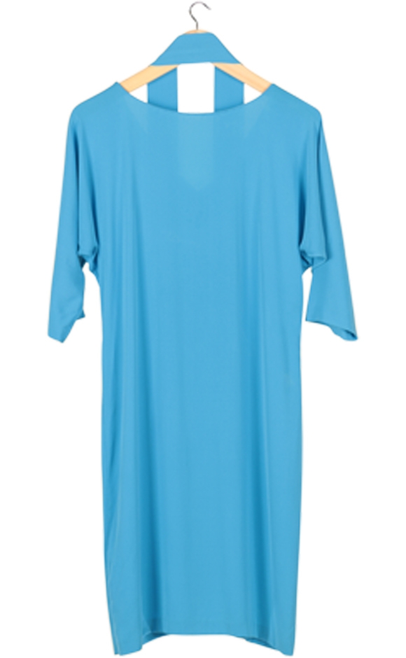 Blue Button Midi Dress