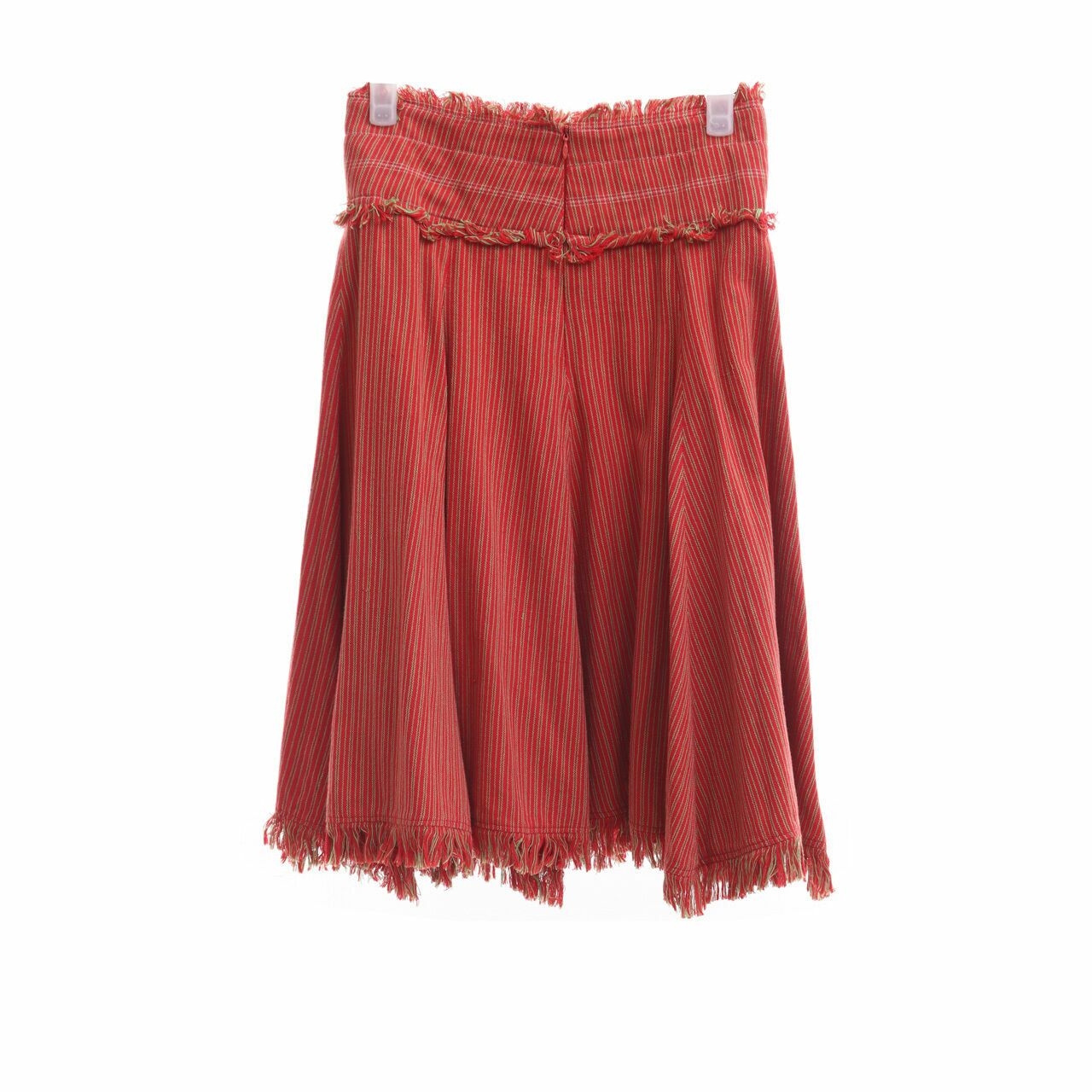 Lekat Red Patterned Midi Skirt
