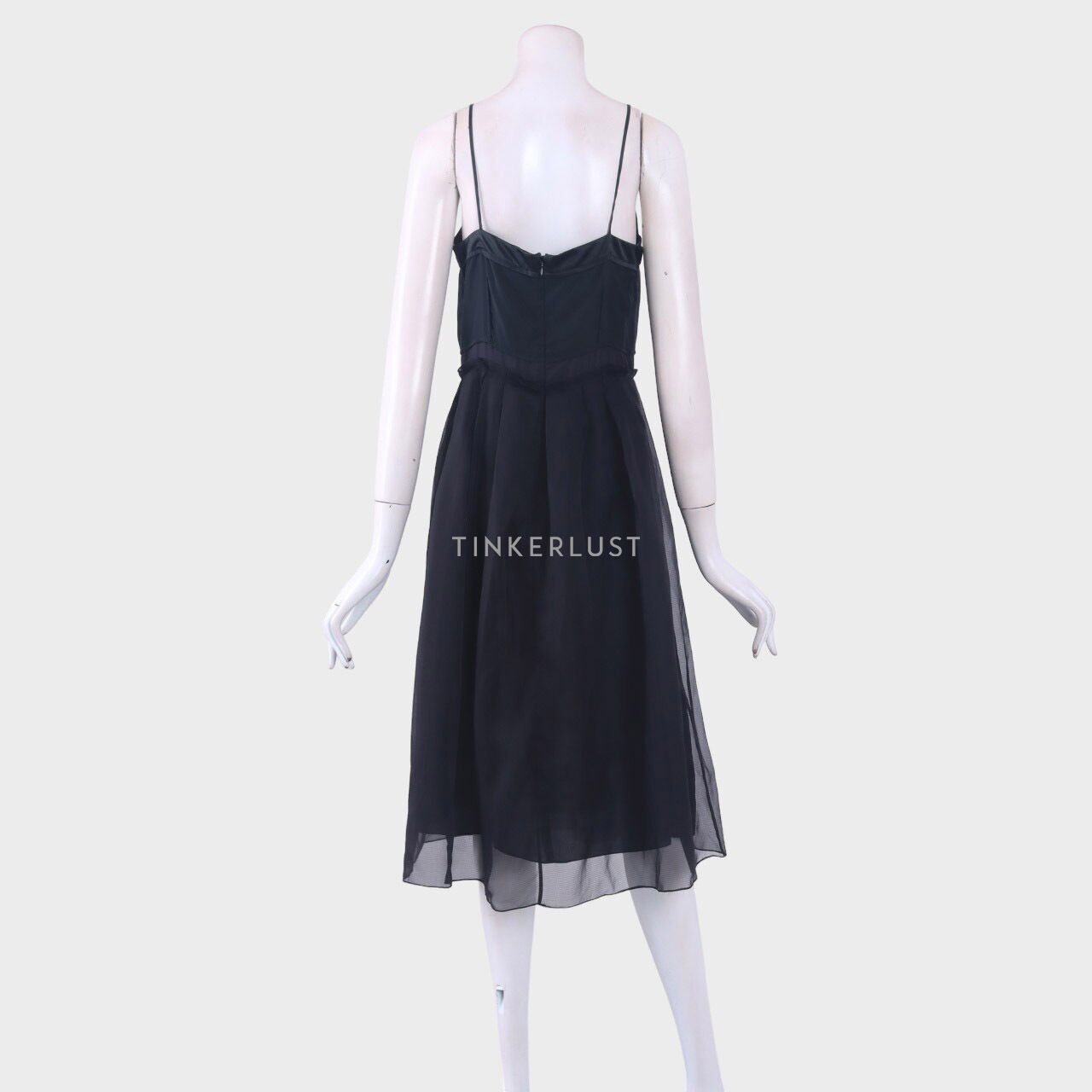 Vera Wang Black Silk Midi Dress
