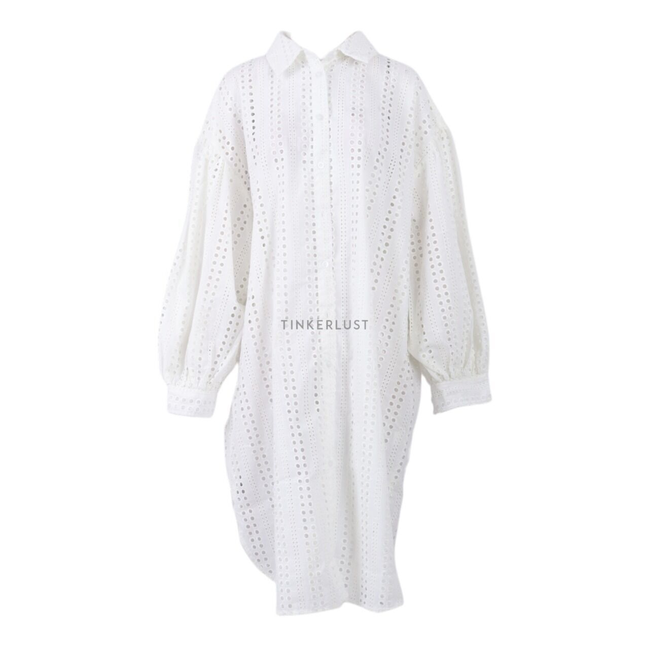 Trick tricky Off White Perforated Tunic Shirt