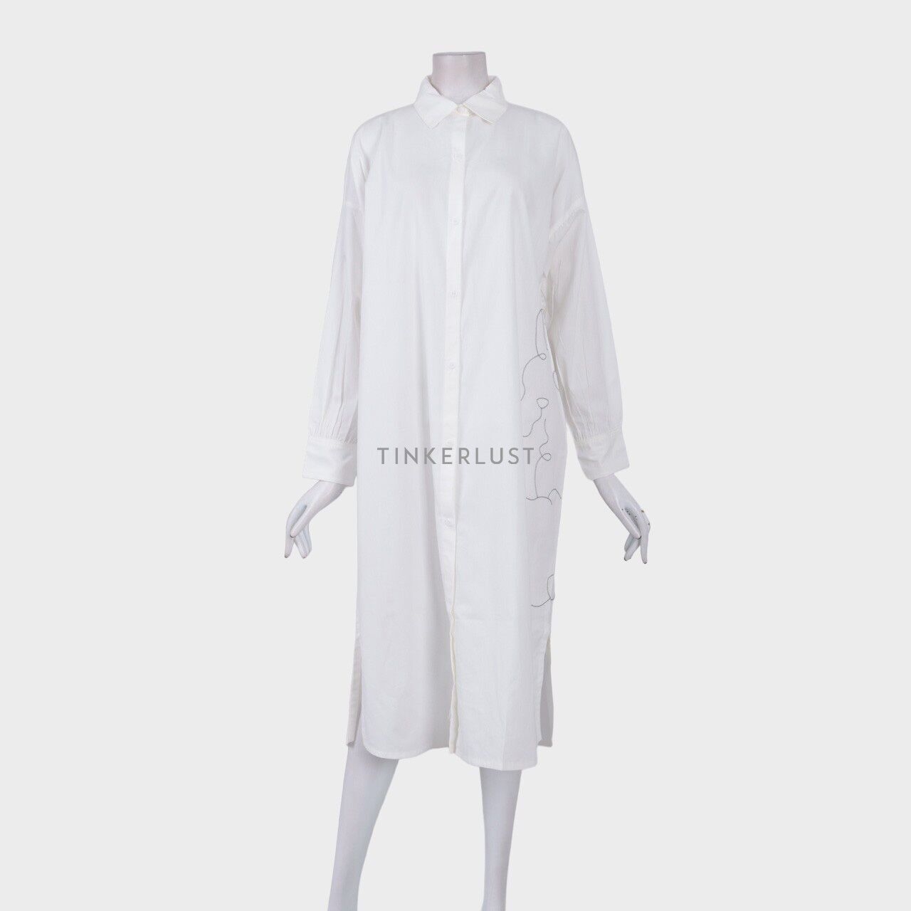Eunoia Kyowa in White Shirt Midi Dress