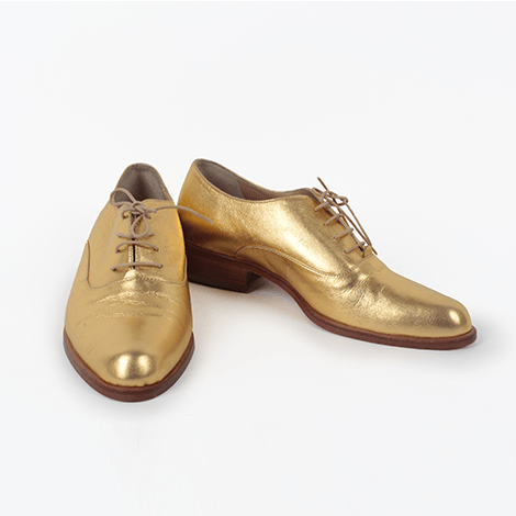 Hobbs Lace Gold Leather Oxford Shoes