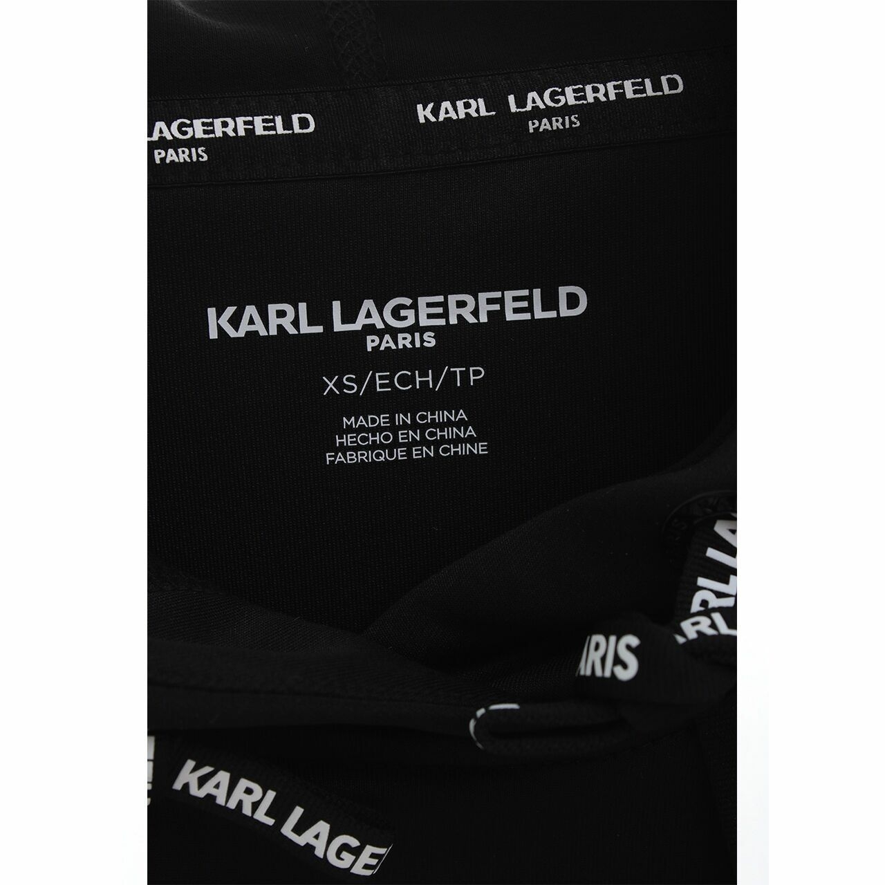 Karl Lagerfeld Stripe Logo Black Hoodie