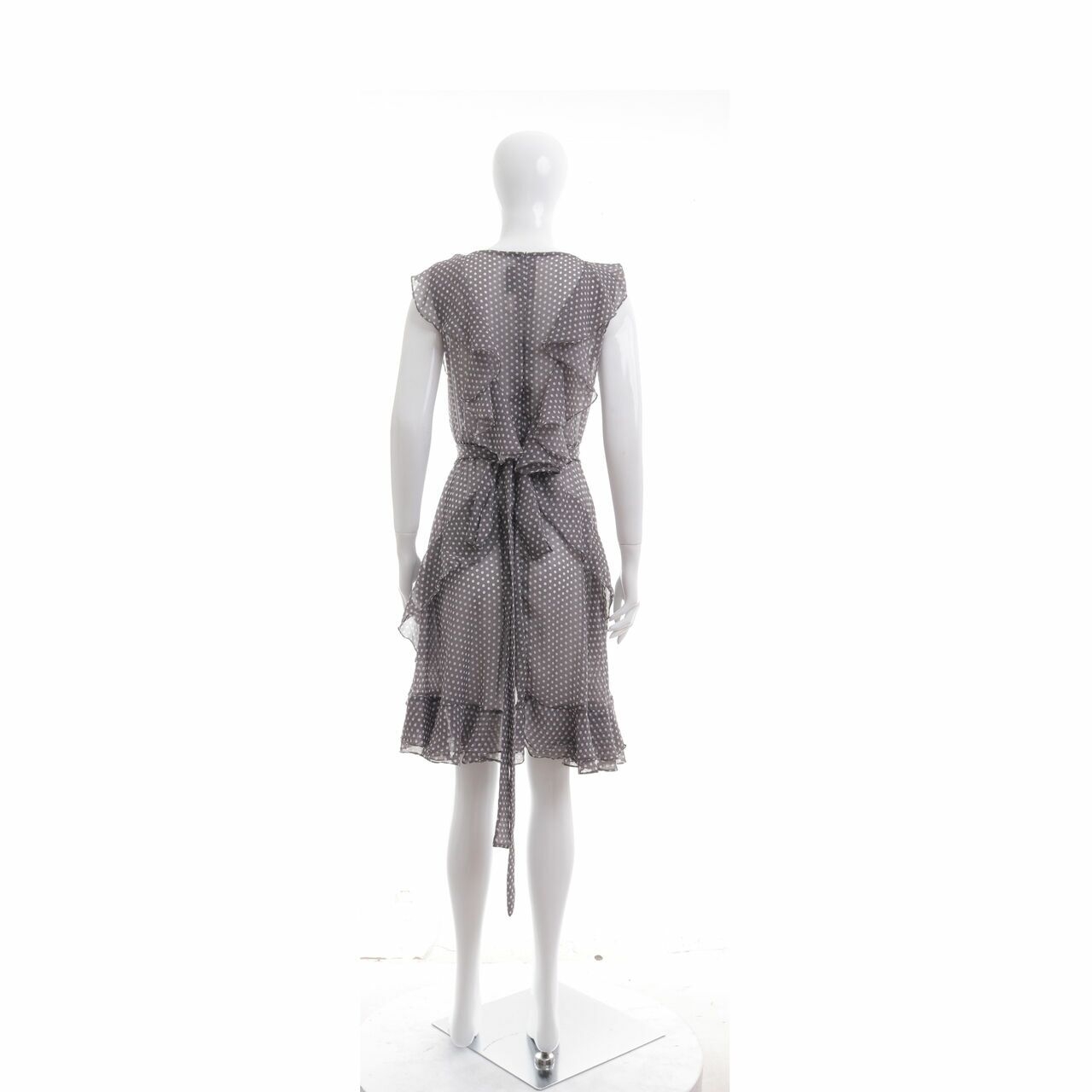 Barli Asmara Grey Polkadots Midi Dress