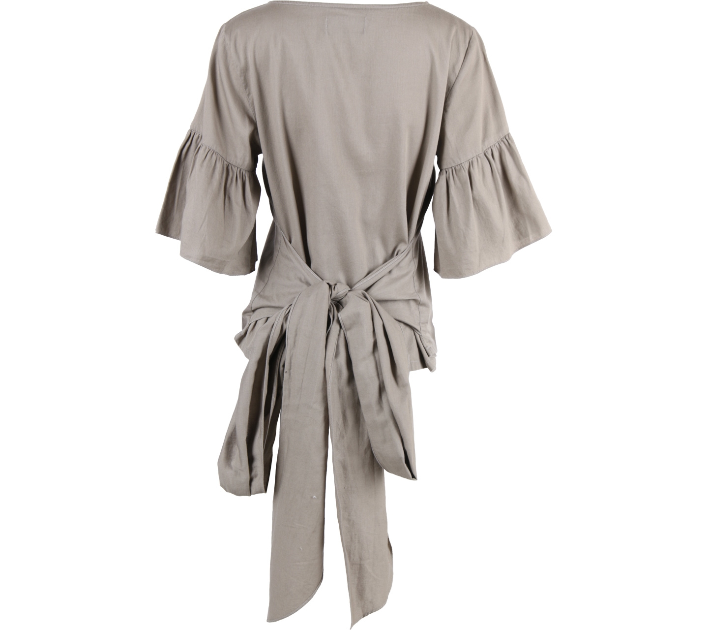 ATS The Label Grey Tied Blouse