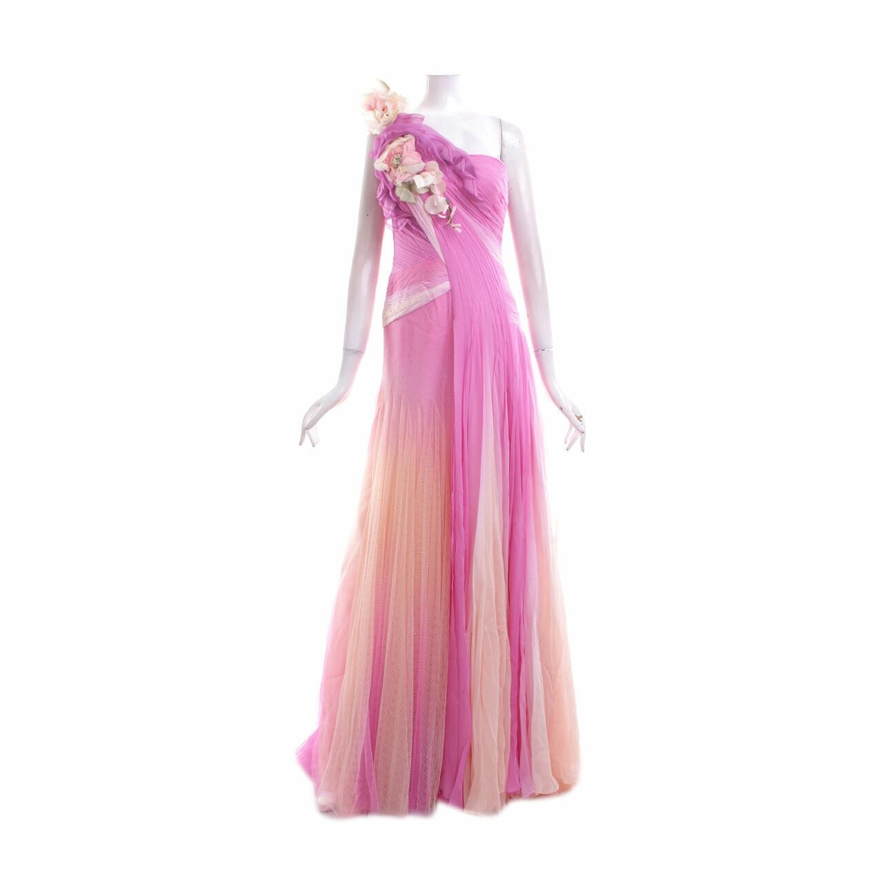 Eddy Betty Pink One Shoulder Gown