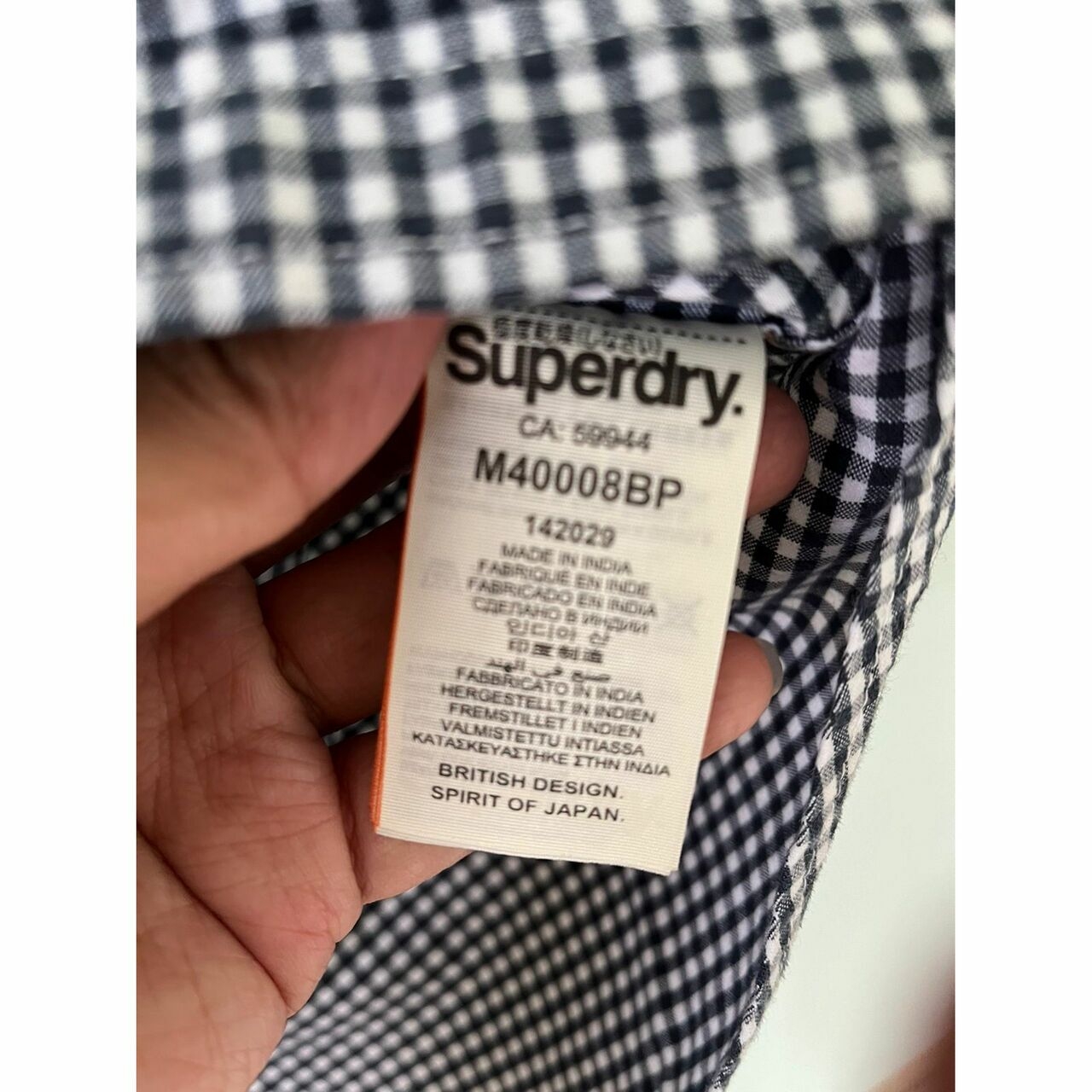 Superdry Black & White Gingham Shirt