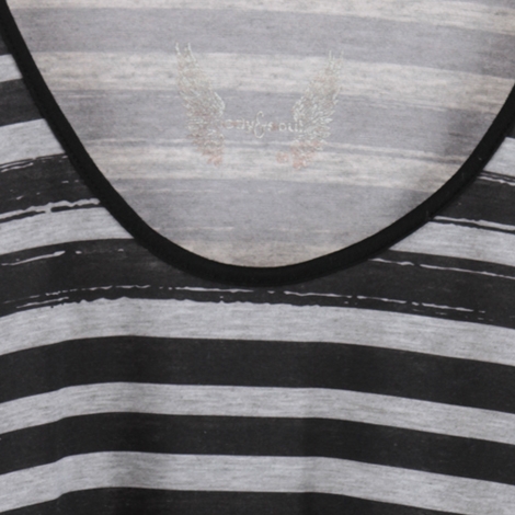Grey and Black Striped Sleeveless Top