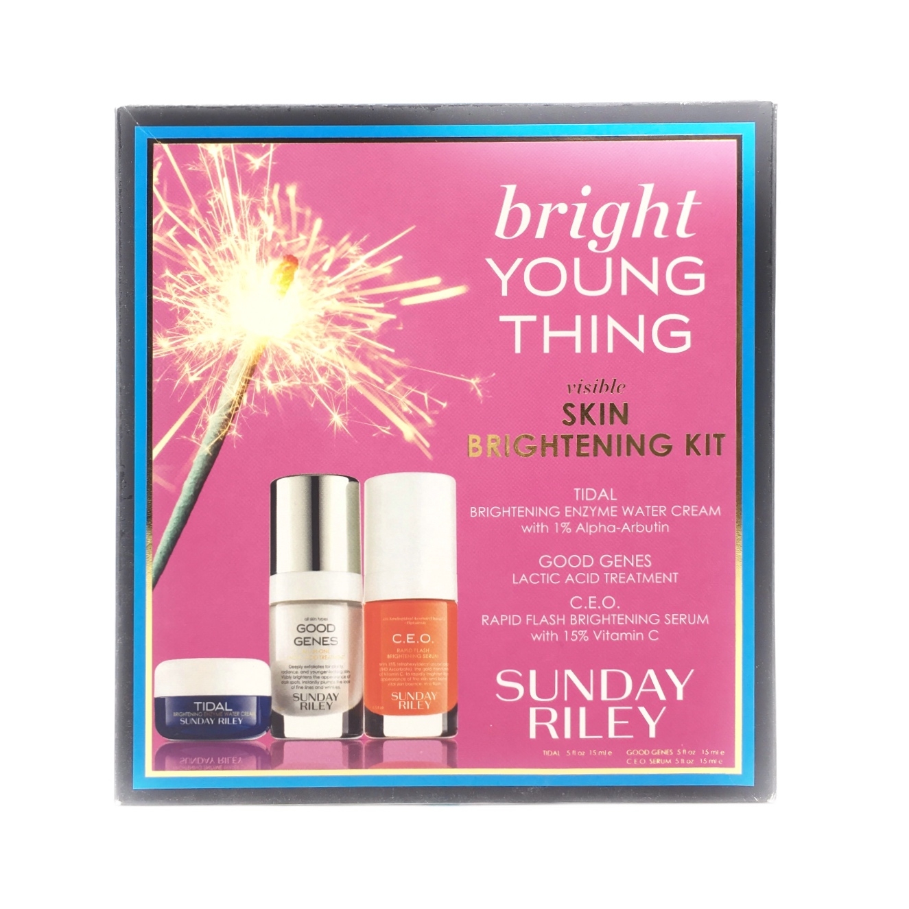 Sunday Riley Bright Young Thing Visible Skin Brightening Kit (3 piece) Sets And Palette