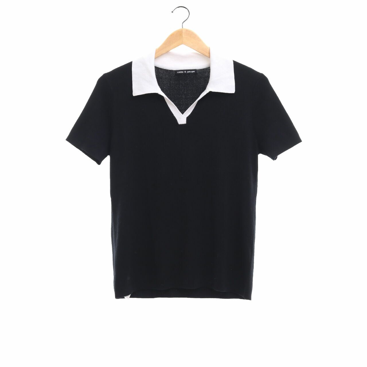 Cable Gauge Black Polo T-Shirt