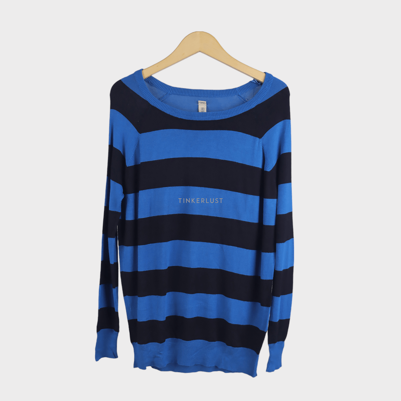 Pull & Bear Blue & Black Stripes Sweater