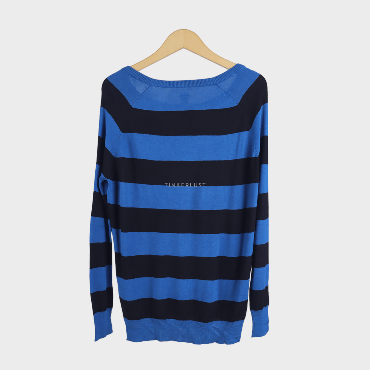 Pull & Bear Blue & Black Stripes Sweater