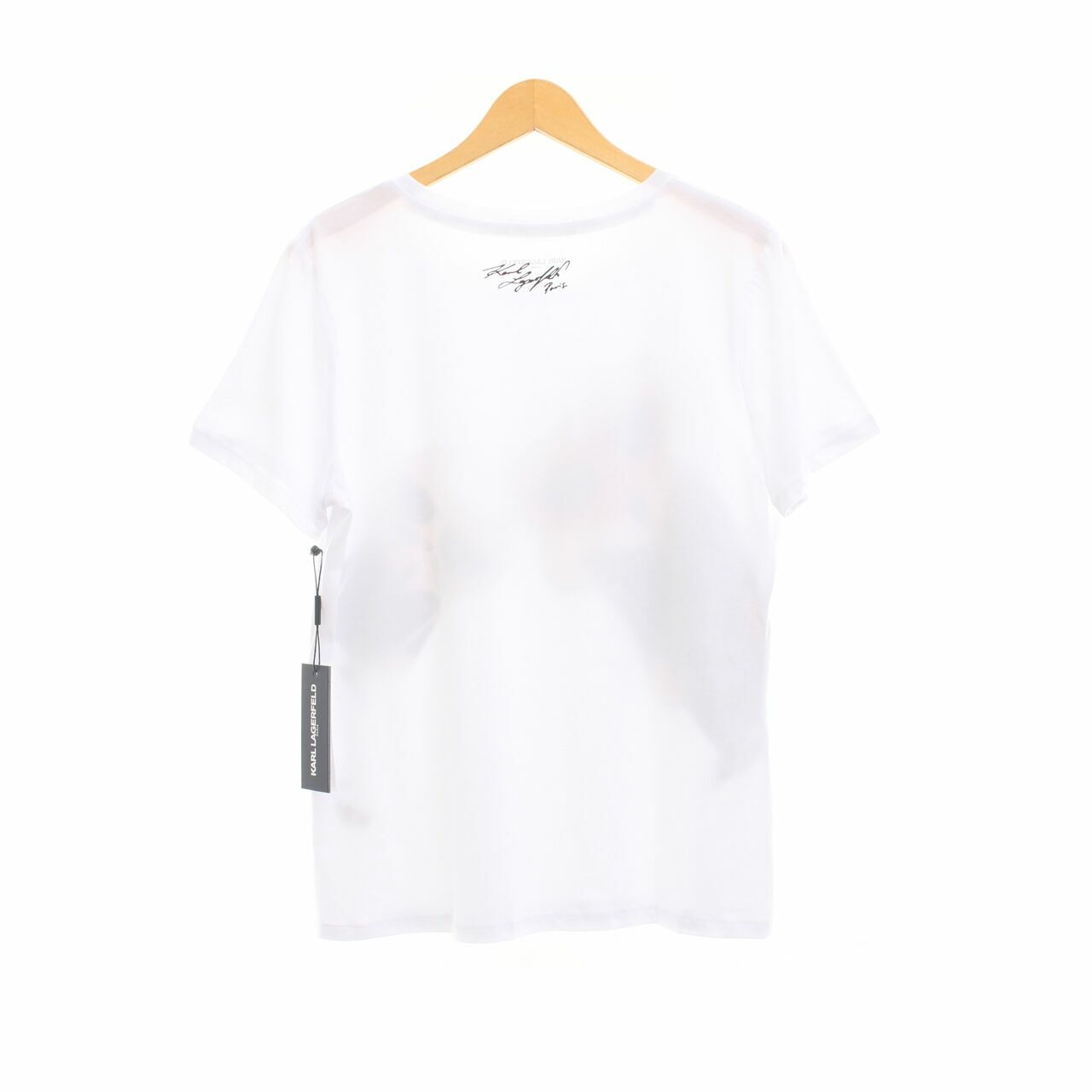 Karl Lagerfeld Paris White Graphic White Tshirt
