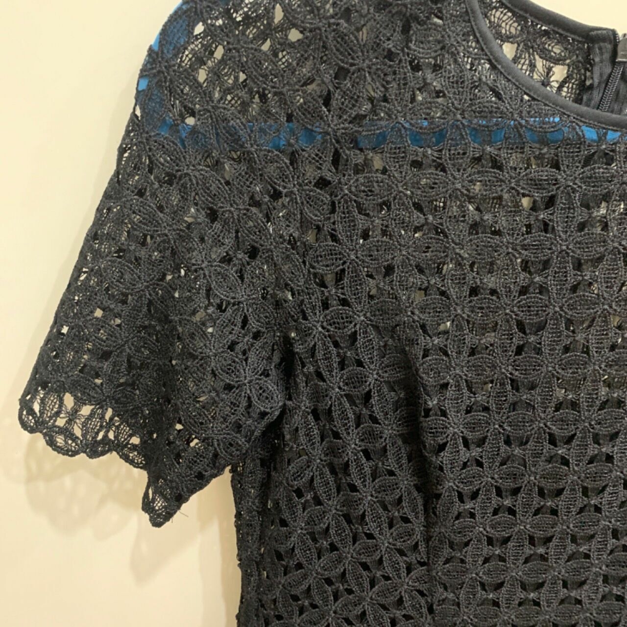 Pimkie Black Midi Embroidery Lace Dress
