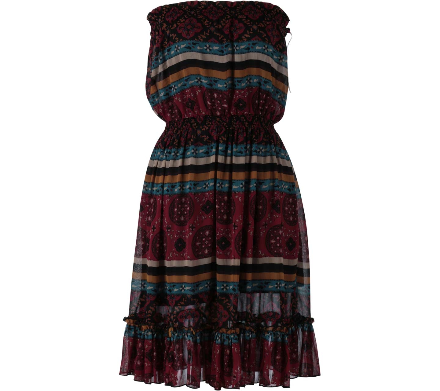 Forever 21 Multi Colour Tube Sleeveless Mini Dress