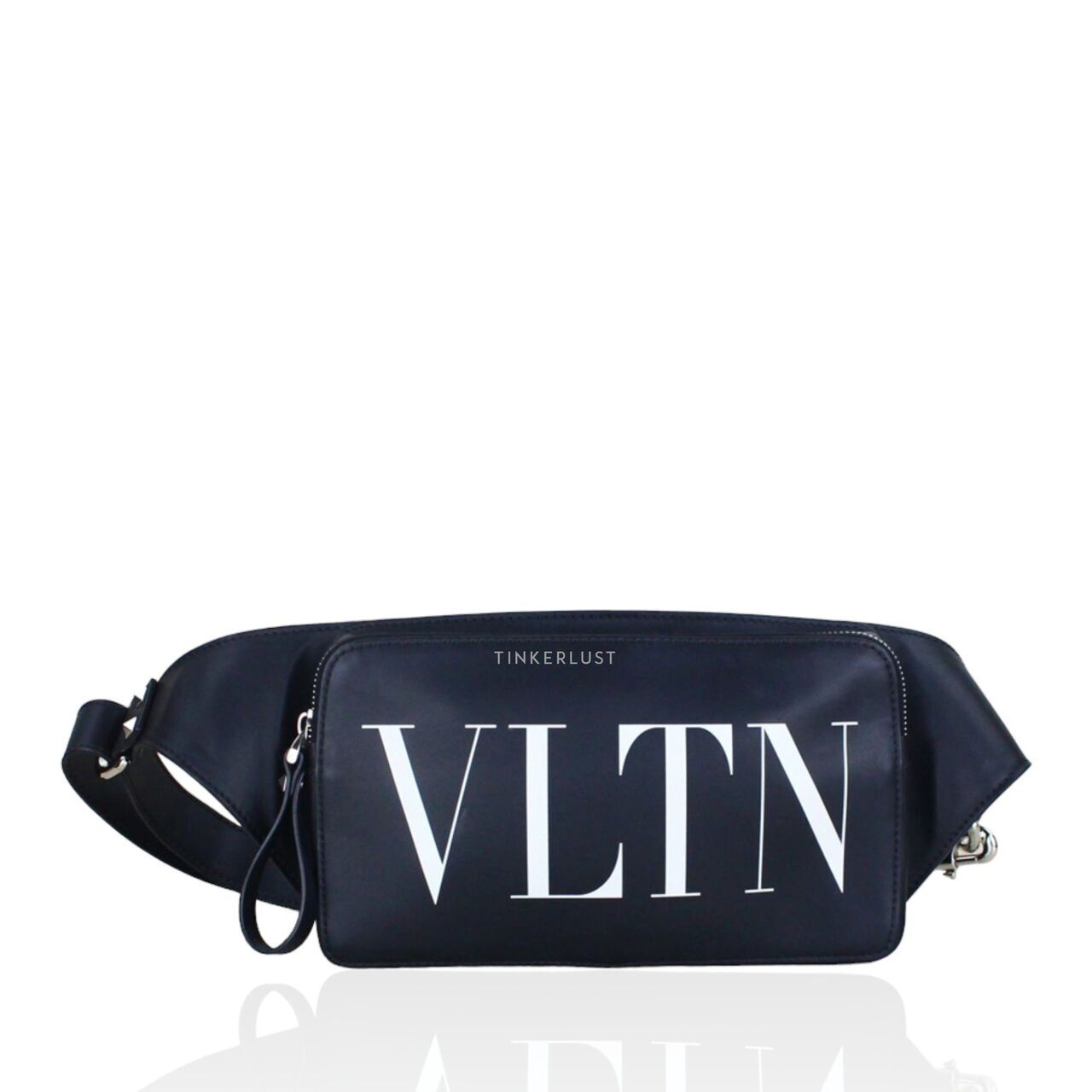 Valentino VLTN Black Leather Waistbag Sling Bag