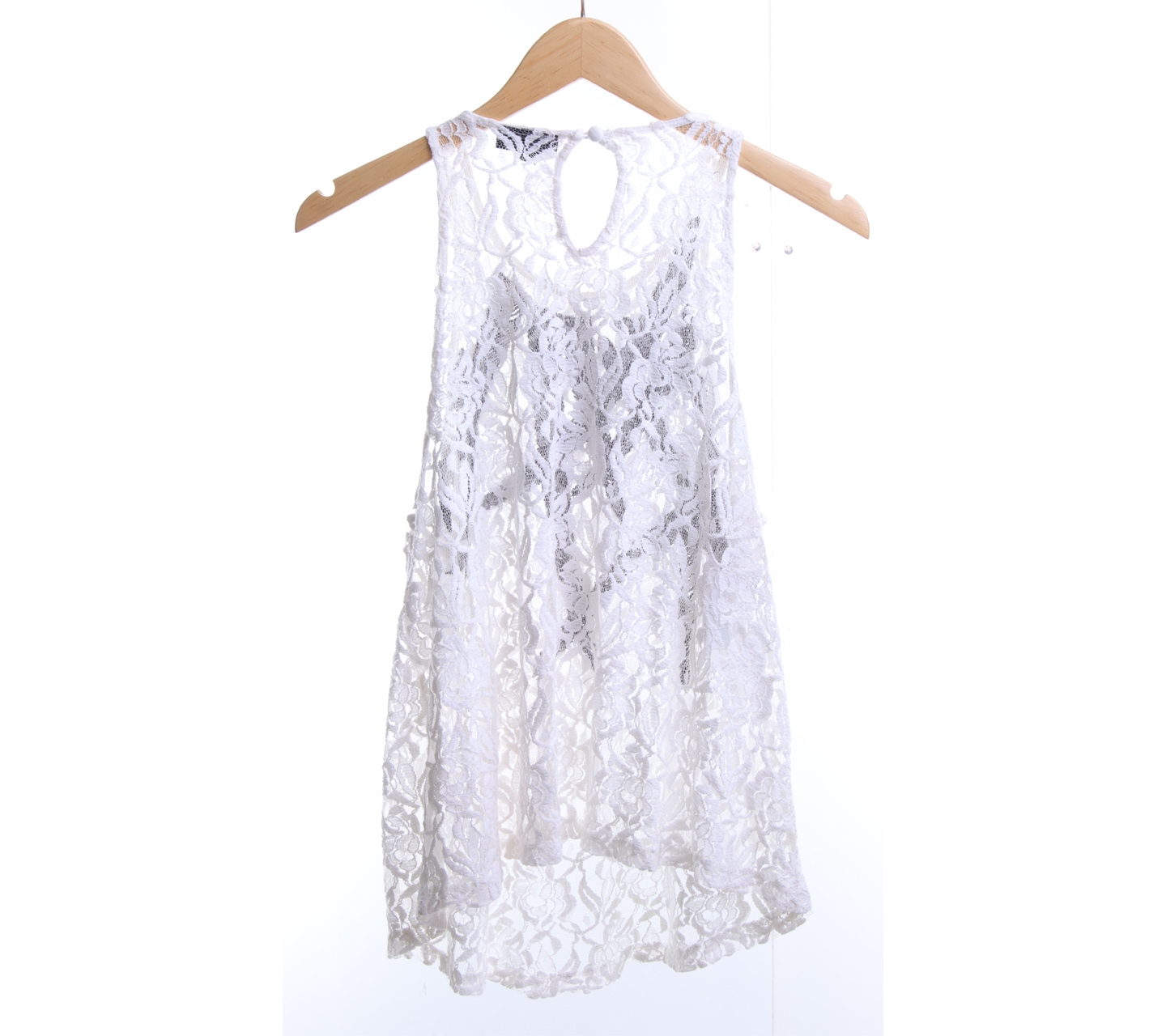 Topshop White Lace, Beads Sleeveless