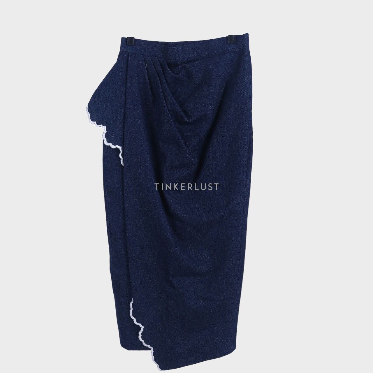 Flomors Dark Blue Slit Maxi Skirt