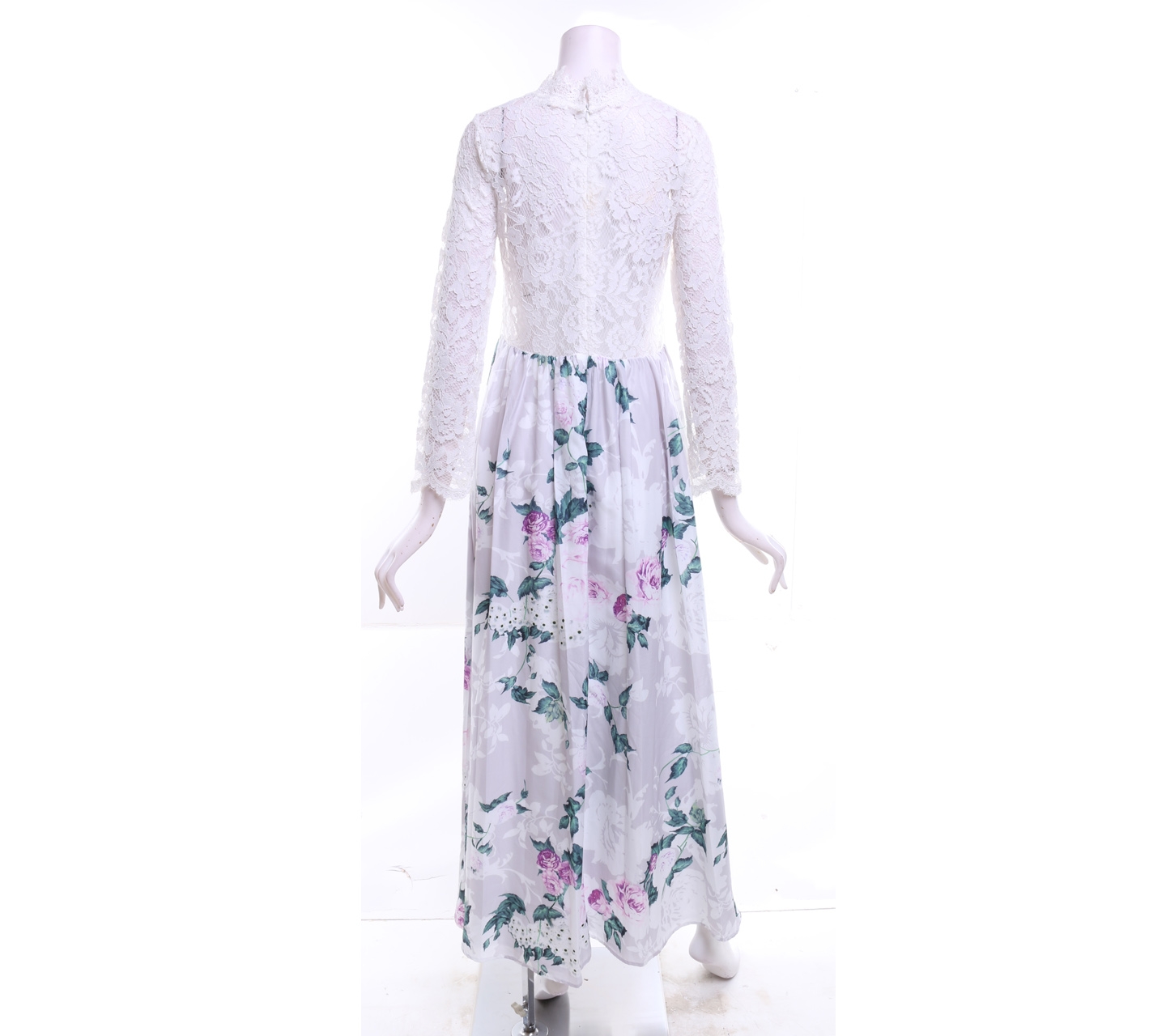 O'Dressy Multi Colour Lace Floral Long Dress